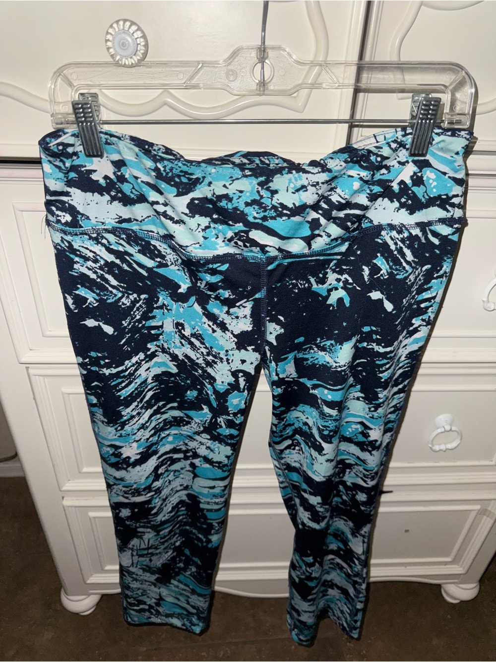 Blue Patterned Women’s Athletic Leggings
